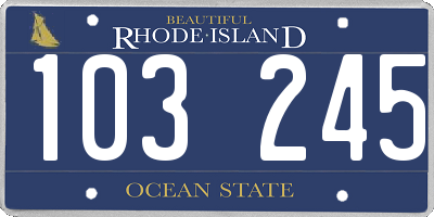 RI license plate 103245