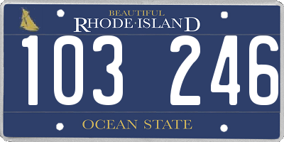 RI license plate 103246