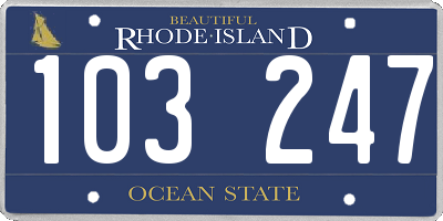 RI license plate 103247
