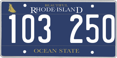 RI license plate 103250