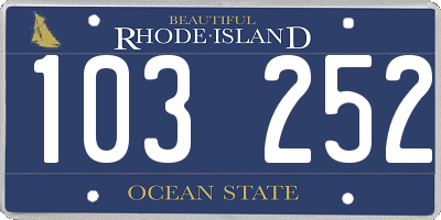 RI license plate 103252