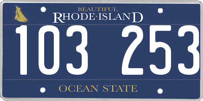 RI license plate 103253