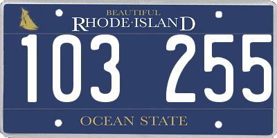 RI license plate 103255