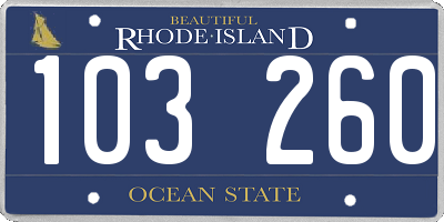 RI license plate 103260