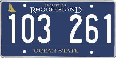 RI license plate 103261