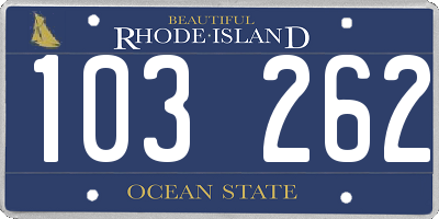 RI license plate 103262