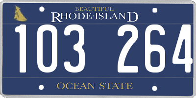 RI license plate 103264