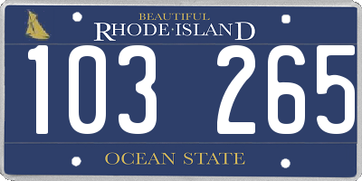 RI license plate 103265