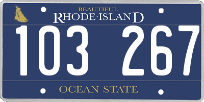 RI license plate 103267