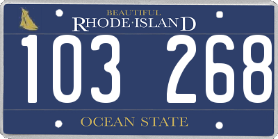 RI license plate 103268