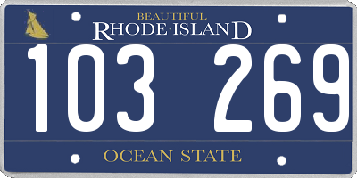 RI license plate 103269