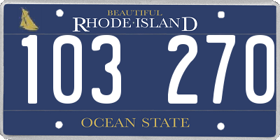 RI license plate 103270