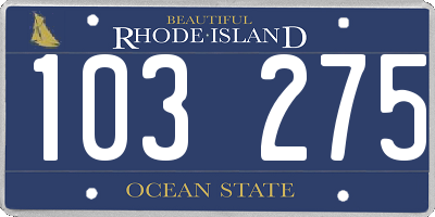 RI license plate 103275