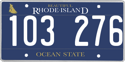 RI license plate 103276
