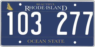 RI license plate 103277