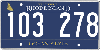 RI license plate 103278