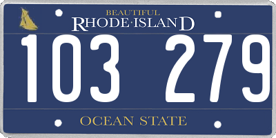 RI license plate 103279