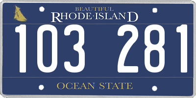 RI license plate 103281