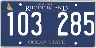 RI license plate 103285