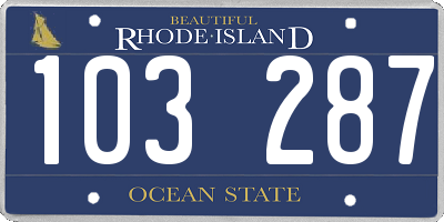 RI license plate 103287