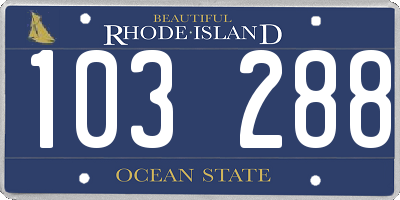 RI license plate 103288