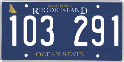 RI license plate 103291