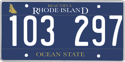 RI license plate 103297