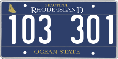 RI license plate 103301