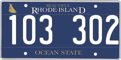 RI license plate 103302