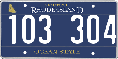 RI license plate 103304