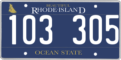 RI license plate 103305