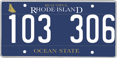 RI license plate 103306