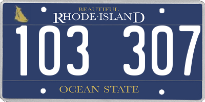 RI license plate 103307
