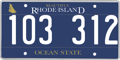 RI license plate 103312