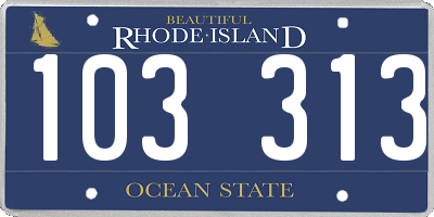 RI license plate 103313