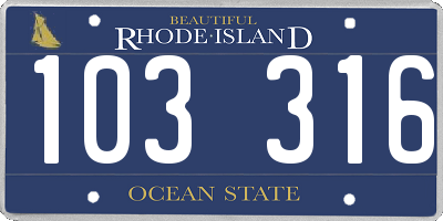 RI license plate 103316