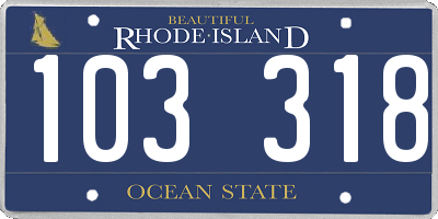 RI license plate 103318