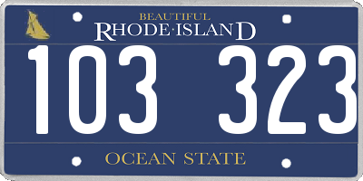 RI license plate 103323