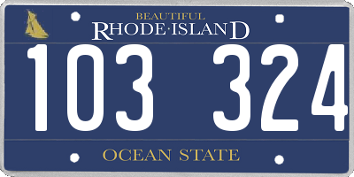 RI license plate 103324