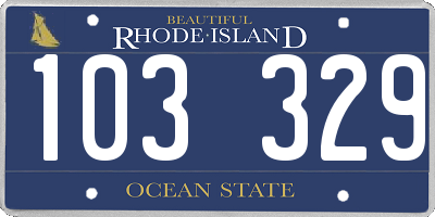 RI license plate 103329