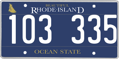 RI license plate 103335