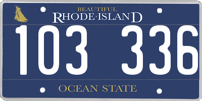 RI license plate 103336