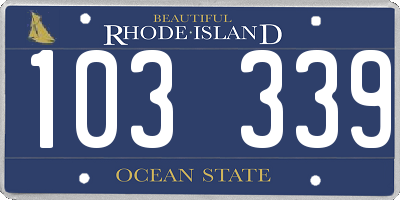 RI license plate 103339