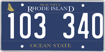 RI license plate 103340