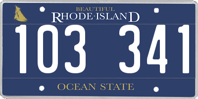 RI license plate 103341