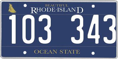 RI license plate 103343