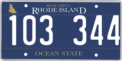 RI license plate 103344