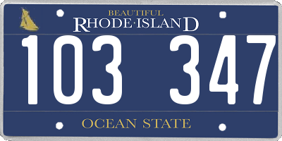 RI license plate 103347