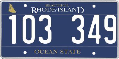 RI license plate 103349