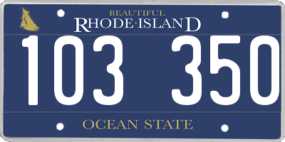 RI license plate 103350